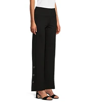 Slim Factor by Investments Ponte Knit Snap Wide Leg Pants