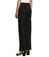 Slim Factor by Investments Ponte Knit Snap Wide Leg Pants