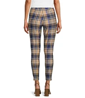 Slim Factor by Investments Ponte Knit Tannin Plaid No Waist Leggings