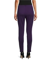 Slim Factor by Investments Ponte Knit Wide Waist Pull-On Leggings