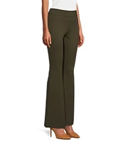 Slim Factor by Investments Ponte Knit Classic Waist Flare Leg Pants