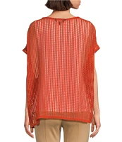 Slim Factor by Investments Short Sleeve Crochet Kate Top