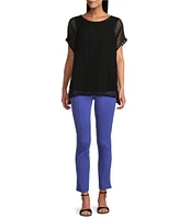 Slim Factor by Investments Short Sleeve Crochet Kate Top