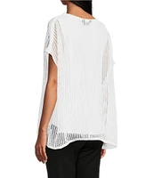 Slim Factor by Investments Short Sleeve Crochet Kate Top