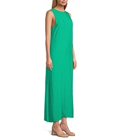 Slim Factor by Investments Sleeveless Crew Neck Maxi Dress