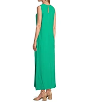Slim Factor by Investments Sleeveless Crew Neck Maxi Dress