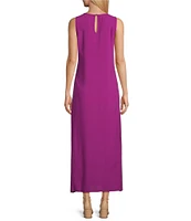 Slim Factor by Investments Sleeveless Crew Neck Maxi Dress
