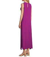 Slim Factor by Investments Sleeveless Crew Neck Maxi Dress