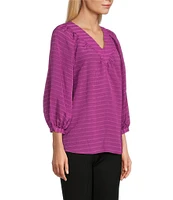 Slim Factor By Investments Sloane V-Neck 3/4 Sleeve Top