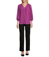 Slim Factor By Investments Sloane V-Neck 3/4 Sleeve Top