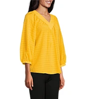 Slim Factor By Investments Sloane V-Neck 3/4 Sleeve Top
