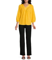 Slim Factor By Investments Sloane V-Neck 3/4 Sleeve Top