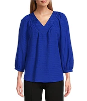 Slim Factor By Investments Sloane V-Neck 3/4 Sleeve Top