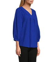 Slim Factor By Investments Sloane V-Neck 3/4 Sleeve Top