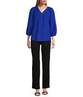 Slim Factor By Investments Sloane V-Neck 3/4 Sleeve Top