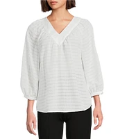 Slim Factor By Investments Sloane V-Neck 3/4 Sleeve Top