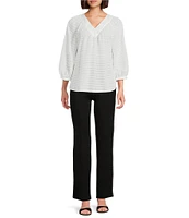 Slim Factor By Investments Sloane V-Neck 3/4 Sleeve Top