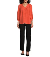 Slim Factor By Investments Sloane V-Neck 3/4 Sleeve Top