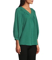 Slim Factor By Investments Sloane V-Neck 3/4 Sleeve Top