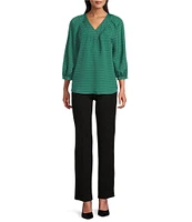 Slim Factor By Investments Sloane V-Neck 3/4 Sleeve Top