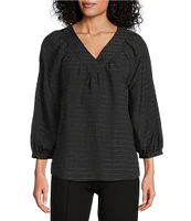 Slim Factor By Investments Sloane V-Neck 3/4 Sleeve Top