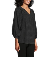 Slim Factor By Investments Sloane V-Neck 3/4 Sleeve Top