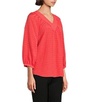 Slim Factor By Investments Sloane V-Neck 3/4 Sleeve Top