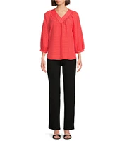Slim Factor By Investments Sloane V-Neck 3/4 Sleeve Top