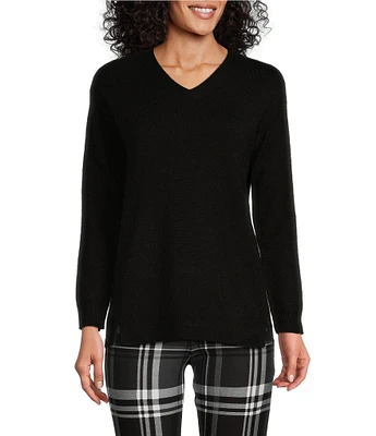 Slim Factor by Investments V-Neck Long Sleeve Sweater