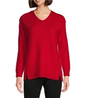 Slim Factor by Investments V-Neck Long Sleeve Sweater