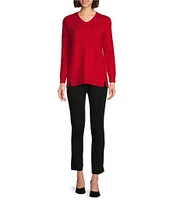 Slim Factor by Investments V-Neck Long Sleeve Sweater