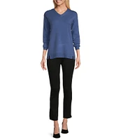 Slim Factor by Investments V-Neck Long Sleeve Sweater