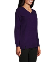 Slim Factor by Investments V-Neck Long Sleeve Sweater