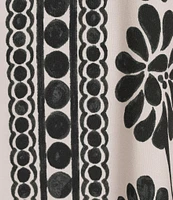 Slim Factor by Investments Woodblock Daisy Print Sleeveless Crew Neck Maxi Dress