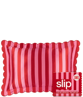Slip Silk Queen Zippered Pillowcase with Scalloped Edge