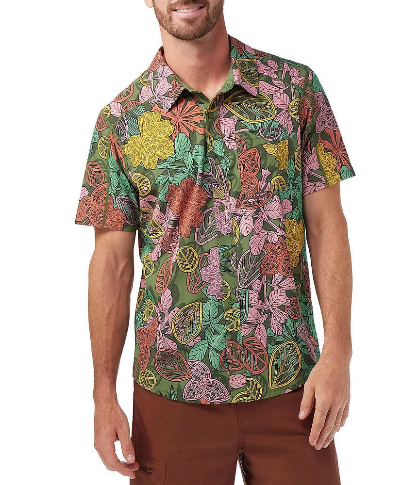 SmartWool Everyday Short Sleeve Tropical Print Woven Shirt