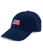 Smathers & Branson Needlepoint Americana Flag Baseball Cap