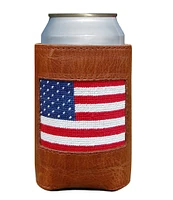 Smathers & Branson Needlepoint American Flag Can Cooler