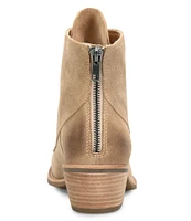 Sofft Annalise Leather Suede Lace-Up Stack Heel Western Inspired Booties