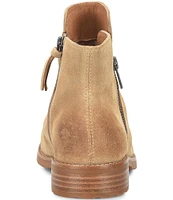 Sofft Beckie II Ruched Suede Zip Booties