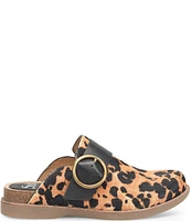 Sofft Billie Cheetah Print Calf Hair Clogs