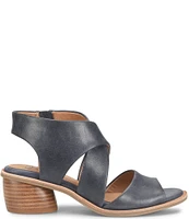 Sofft Camille Leather Zip Architectural Heel Sandals