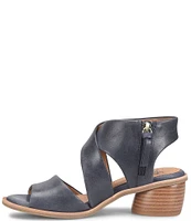 Sofft Camille Leather Zip Architectural Heel Sandals