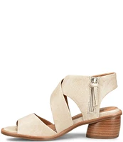 Sofft Camille Leather Zip Architectural Heel Sandals