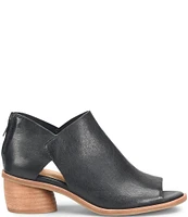 Sofft Carleigh Leather Rounded Stack Heel Peep Toe Shoes