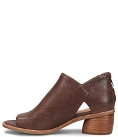 Sofft Carleigh Leather Rounded Stack Heel Peep Toe Shoes