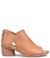 Sofft Carleigh Leather Rounded Stack Heel Peep Toe Shoes