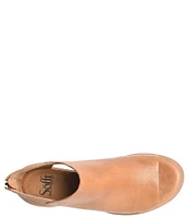 Sofft Carleigh Leather Rounded Stack Heel Peep Toe Shoes