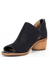 Sofft Carleigh Suede Rounded Stack Heel Peep Toe Shoes