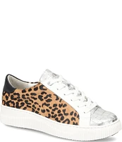 Sofft Fianna Embossed and Metallic Leather Cheetah Sneakers